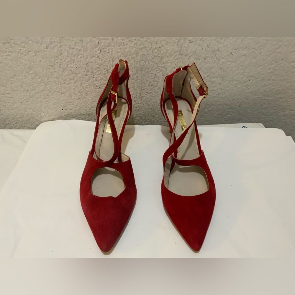 Gorgeous Red Louise et Cie shoes suede low heels size 8